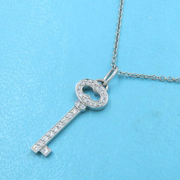 Tiffany & Co Vintage Oval Key Diamond Necklace Mini