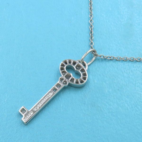 Tiffany & Co Vintage Oval Key Diamond Necklace Mini