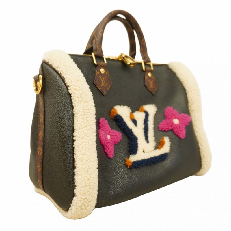 Louis Vuitton Handbag Monogram Teddy Speedy Bandouliere 30 M56966 Noir Black