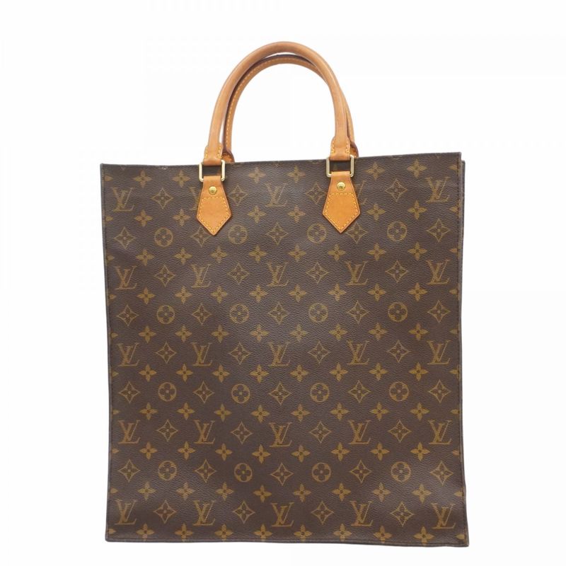 Louis Vuitton Tote Bag Monogram Sac Plastic M51140 Brown Ladies