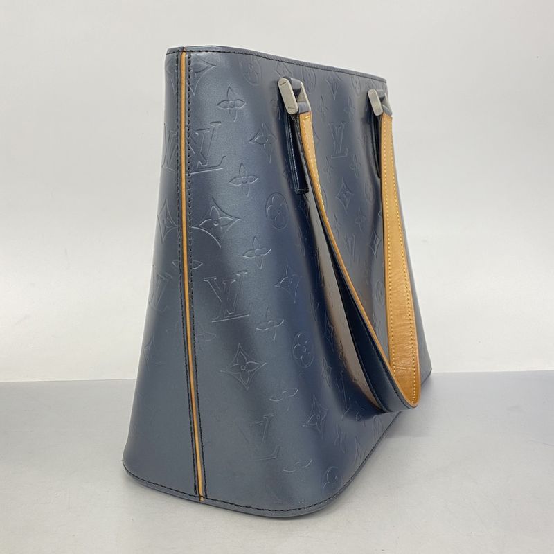 Louis Vuitton Tote Bag Monogram Matte Stockton M55115 Blue Ladies