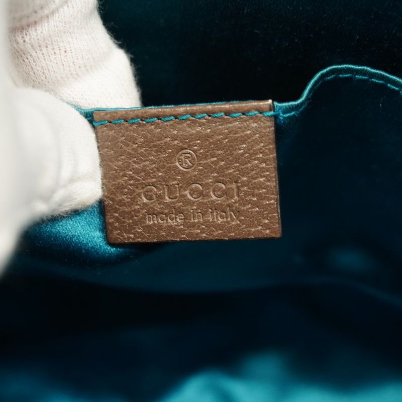 Gucci Shoulder Bag GG Supreme Sherry Line 499621 PVC Brown Gold Hardware Women's