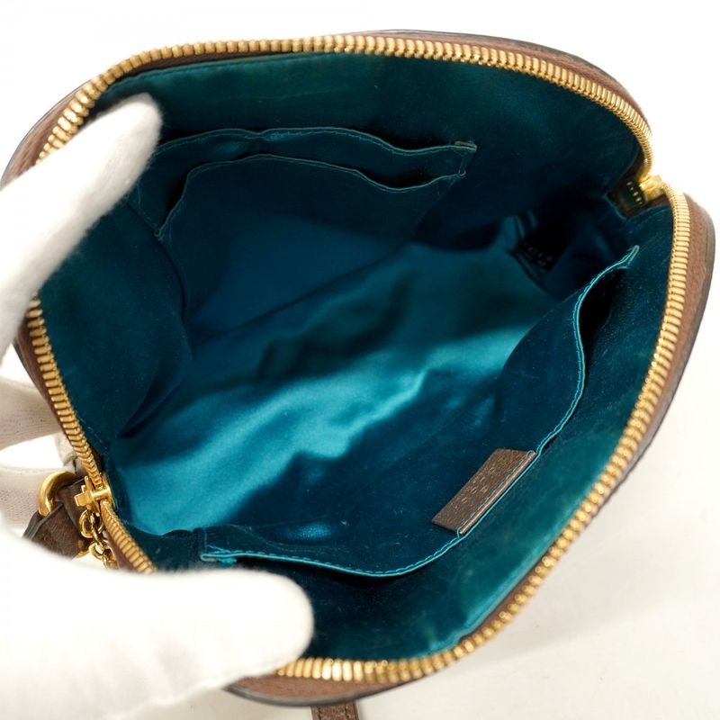 Gucci Shoulder Bag GG Supreme Sherry Line 499621 PVC Brown Gold Hardware Women's