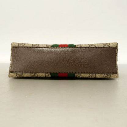 Gucci Shoulder Bag GG Supreme Sherry Line 499621 PVC Brown Gold Hardware Women's