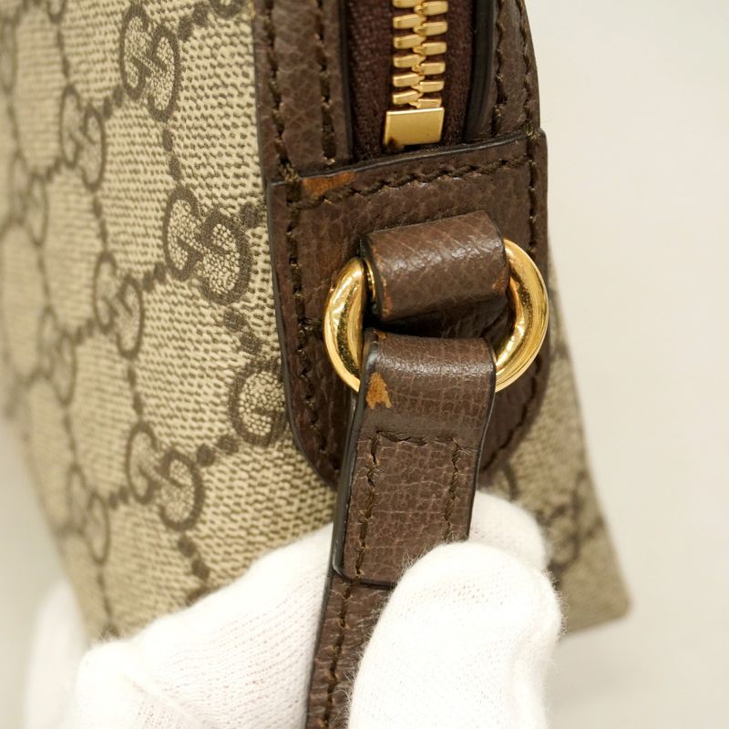 Gucci Shoulder Bag GG Supreme Sherry Line 499621 PVC Brown Gold Hardware Women's