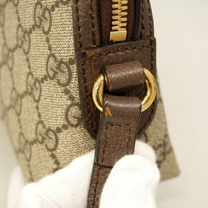 Gucci Shoulder Bag GG Supreme Sherry Line 499621 PVC Brown Gold Hardware Women's