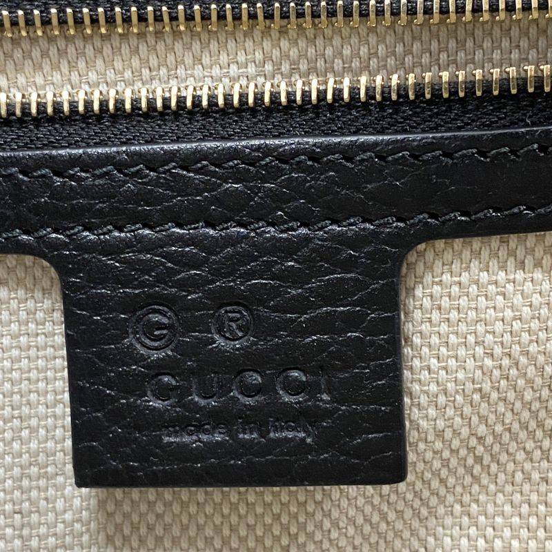 Gucci Handbag Soho 607722 Leather Black Gold Hardware 2way Bag Ladies