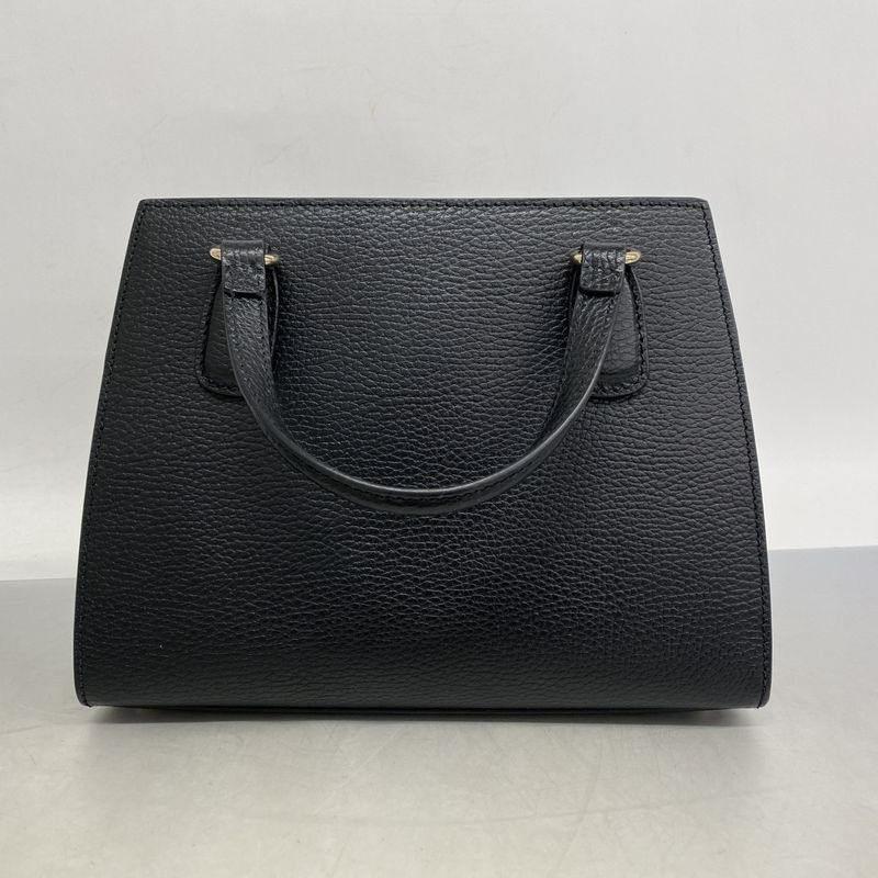 Gucci Handbag Soho 607722 Leather Black Gold Hardware 2way Bag Ladies