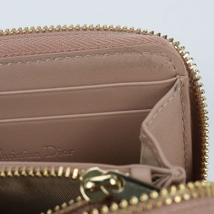 Dior Zip Coin Case Small Lady Purse Leather