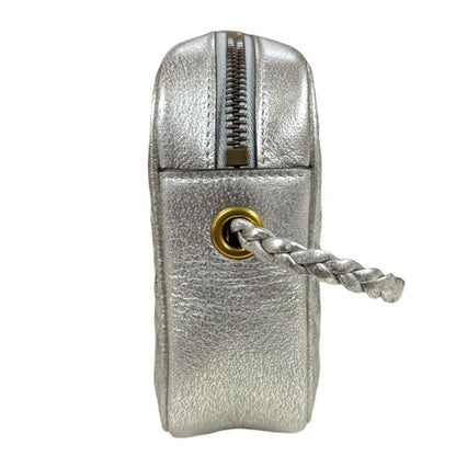 Gucci Quilted Mini Shoulder Bag GG Marmont Shoulder Bag 536441 Silver Ladies