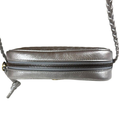 Gucci Quilted Mini Shoulder Bag GG Marmont Shoulder Bag 536441 Silver Ladies