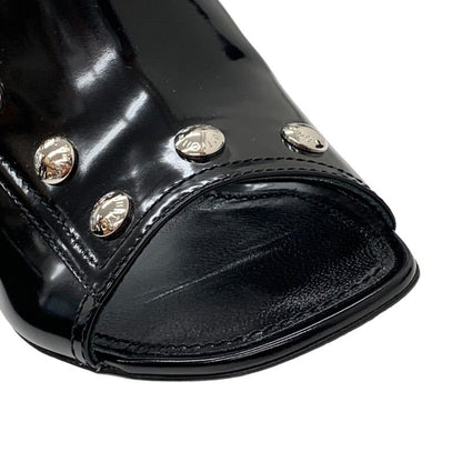 Louis Vuitton Sandals Mule Silhouette Line Monogram Studs Leather Black Silver