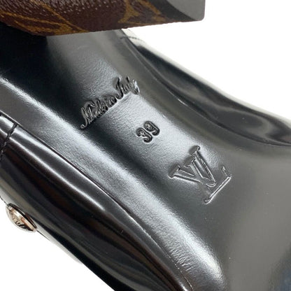 Louis Vuitton Sandals Mule Silhouette Line Monogram Studs Leather Black Silver