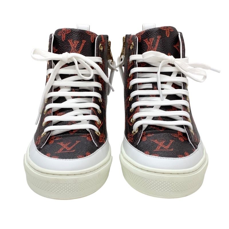 Louis Vuitton Sneakers Stellar Line Monogram Cat Monogram High Cut Leather Brown