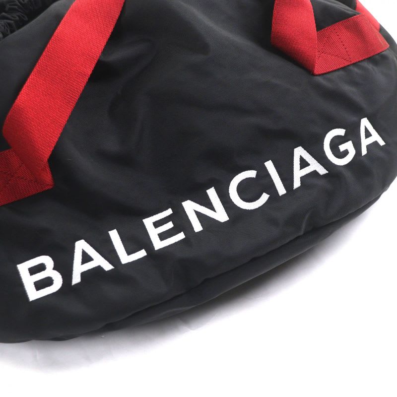Balenciaga Wheel Nylon Logo Embroidery Drawstring Shape Large