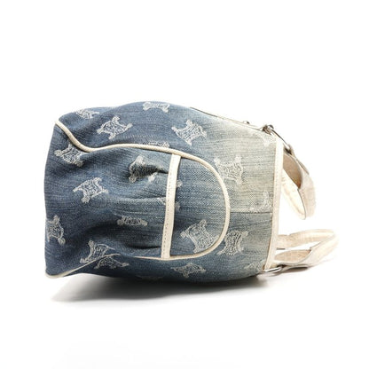 Celine Handbag Denim Embossed Leather Boogie Macadam