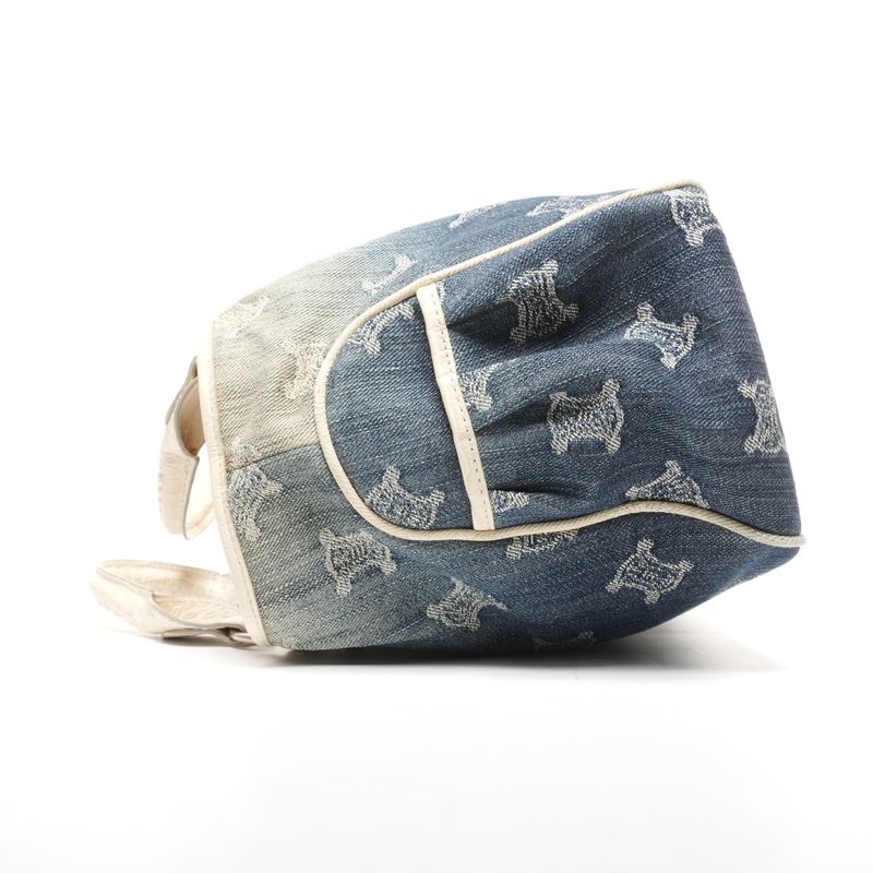 Celine Handbag Denim Embossed Leather Boogie Macadam