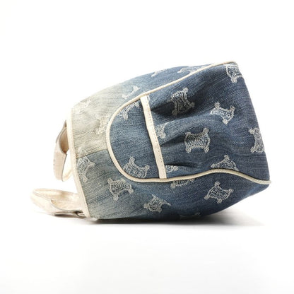 Celine Handbag Denim Embossed Leather Boogie Macadam