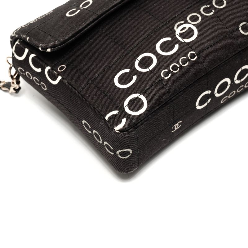 Chanel Shoulder Bag Canvas East West Choco Bar