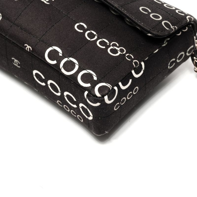 Chanel Shoulder Bag Canvas East West Choco Bar