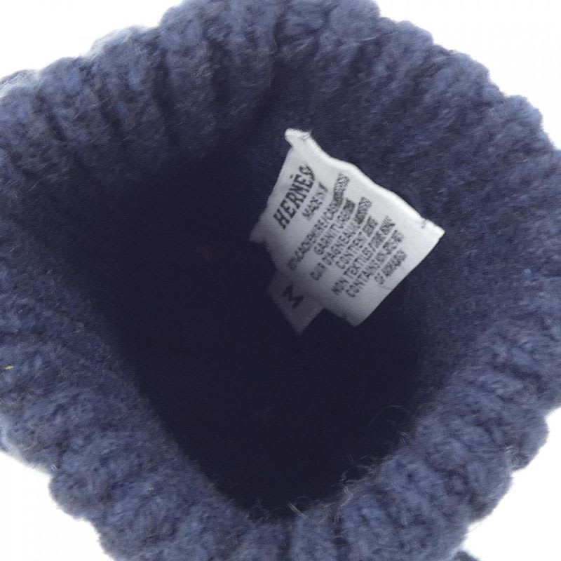 Hermes Cashmere Knit Navy Blue Glove