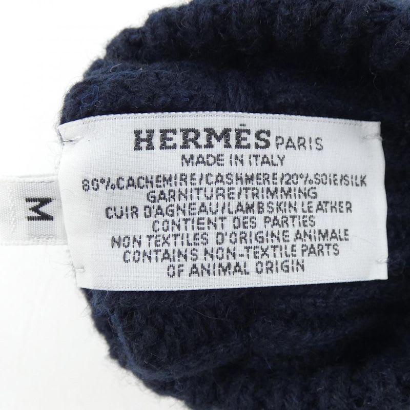 Hermes Cashmere Knit Navy Blue Glove