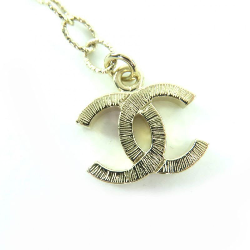 Chanel B24K Coco Mark Ribbon Rhinestone Necklace Chien Pan