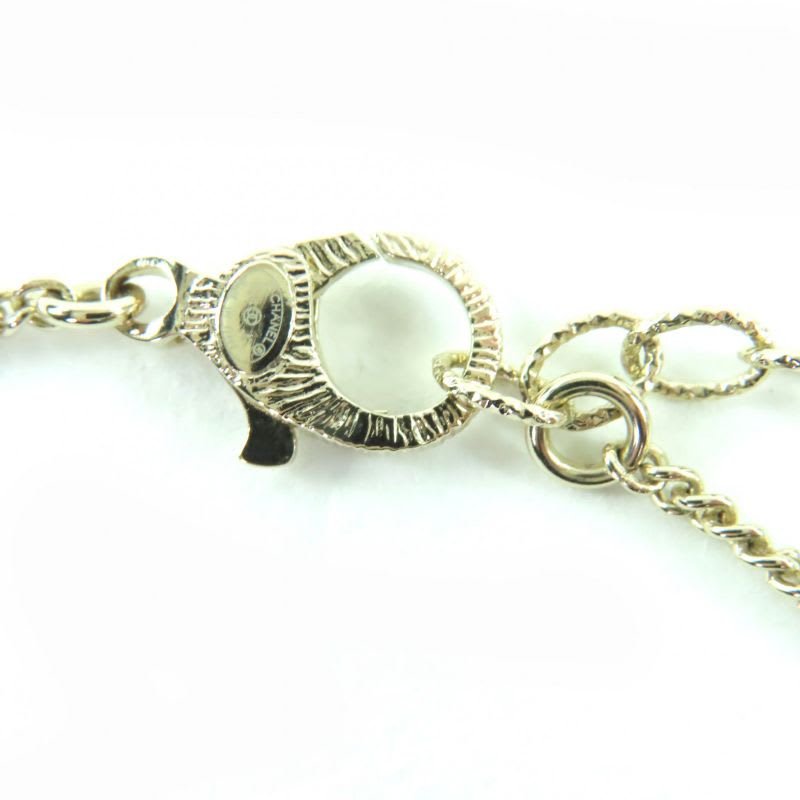 Chanel B24K Coco Mark Ribbon Rhinestone Necklace Chien Pan