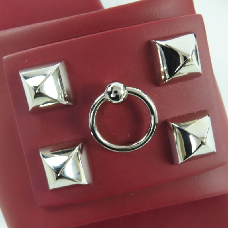 Hermes Dune Silver Hardware Corrie De Chien Leather Sandals Mule Bordeaux 36