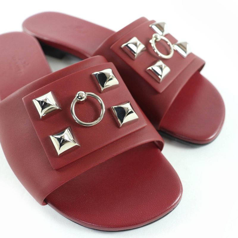 Hermes Dune Silver Hardware Corrie De Chien Leather Sandals Mule Bordeaux 36