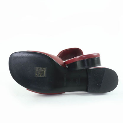 Hermes Dune Silver Hardware Corrie De Chien Leather Sandals Mule Bordeaux 36