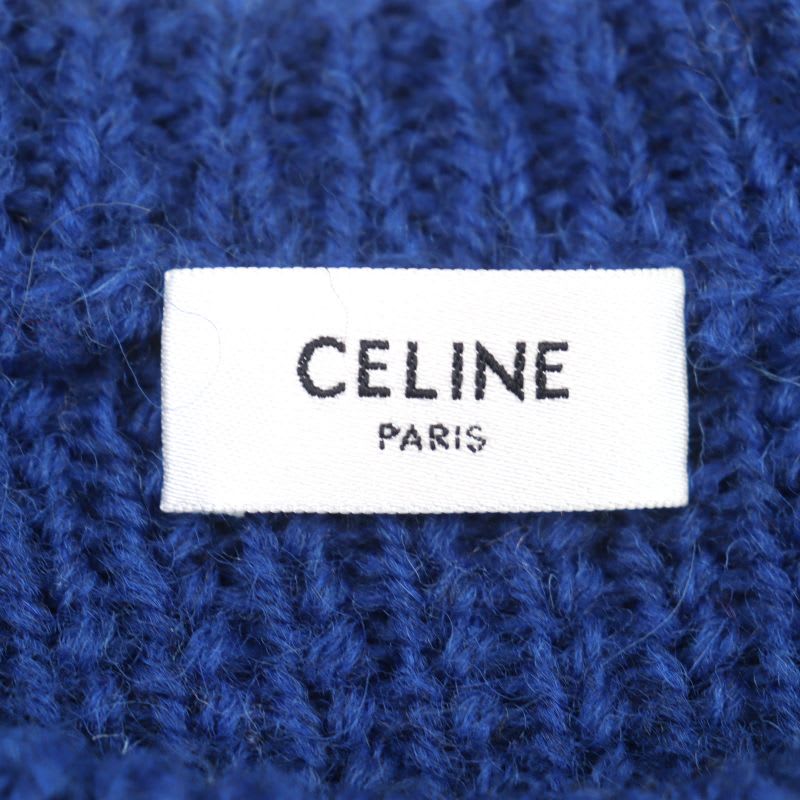 Celine 22 AW 2 S 100% Wool Logo Embroidery Fair Isle Crew Neck Knit