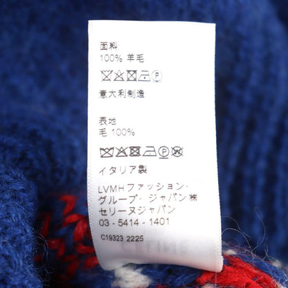 Celine 22 AW 2 S 100% Wool Logo Embroidery Fair Isle Crew Neck Knit
