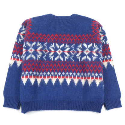 Celine 22 AW 2 S 100% Wool Logo Embroidery Fair Isle Crew Neck Knit