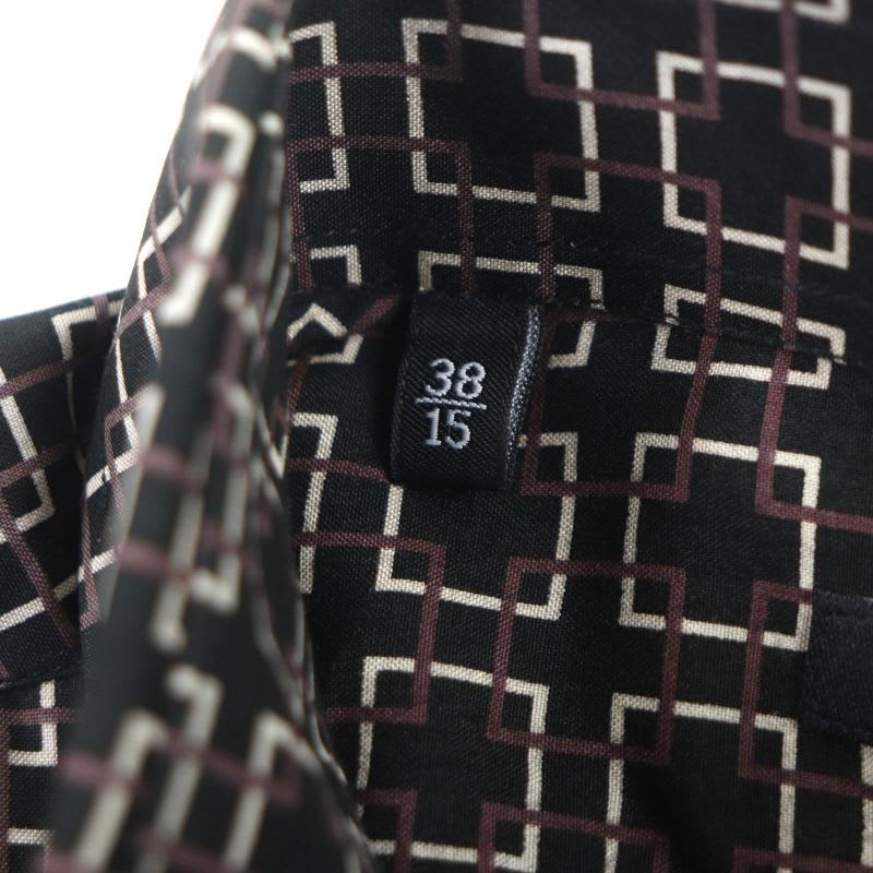 Gucci Vintage 100% Silk Tom Ford Period All Over Pattern Long Sleeve Shirt