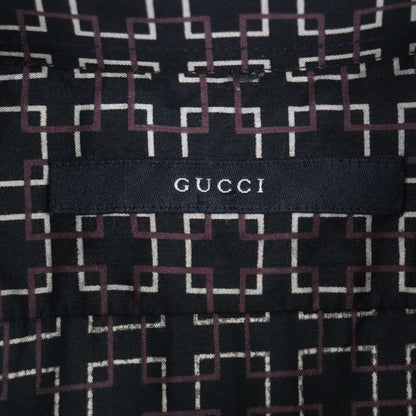 Gucci Vintage 100% Silk Tom Ford Period All Over Pattern Long Sleeve Shirt