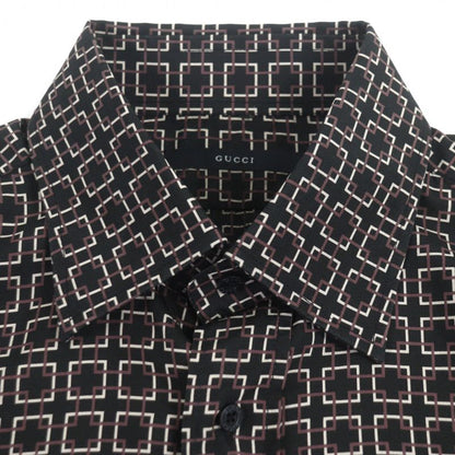 Gucci Vintage 100% Silk Tom Ford Period All Over Pattern Long Sleeve Shirt