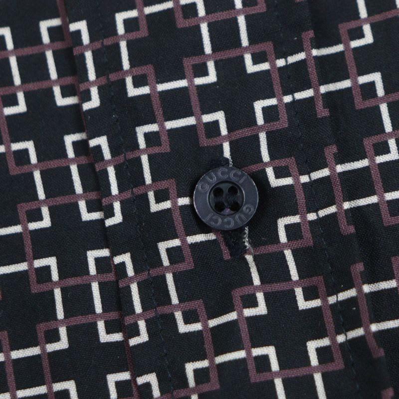 Gucci Vintage 100% Silk Tom Ford Period All Over Pattern Long Sleeve Shirt