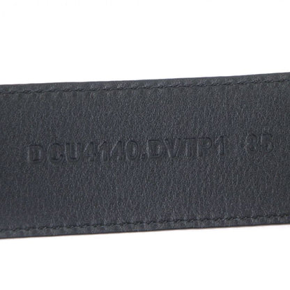 Versace Leather Medusa Buckle Logo All Over Pattern Belt Black Gold Hardware 85