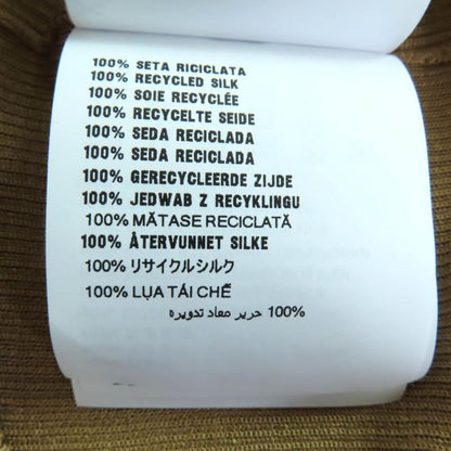 Prada 25ss P24s1g Recycled Silk 100% Logo Cropped Sweater Long Sleeve Knit Brown 38 Made in Italy