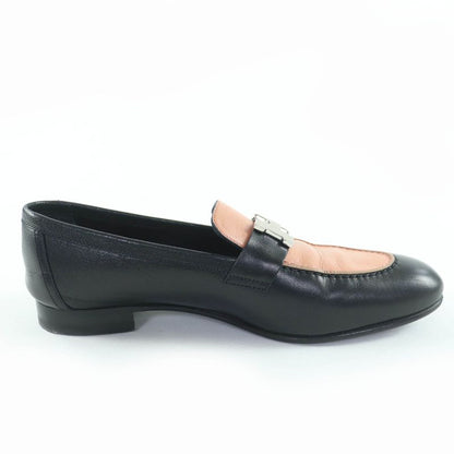 Hermes 17208 Z Moccasins Paris Silver Hardware Hhardware Leather Loafers Black