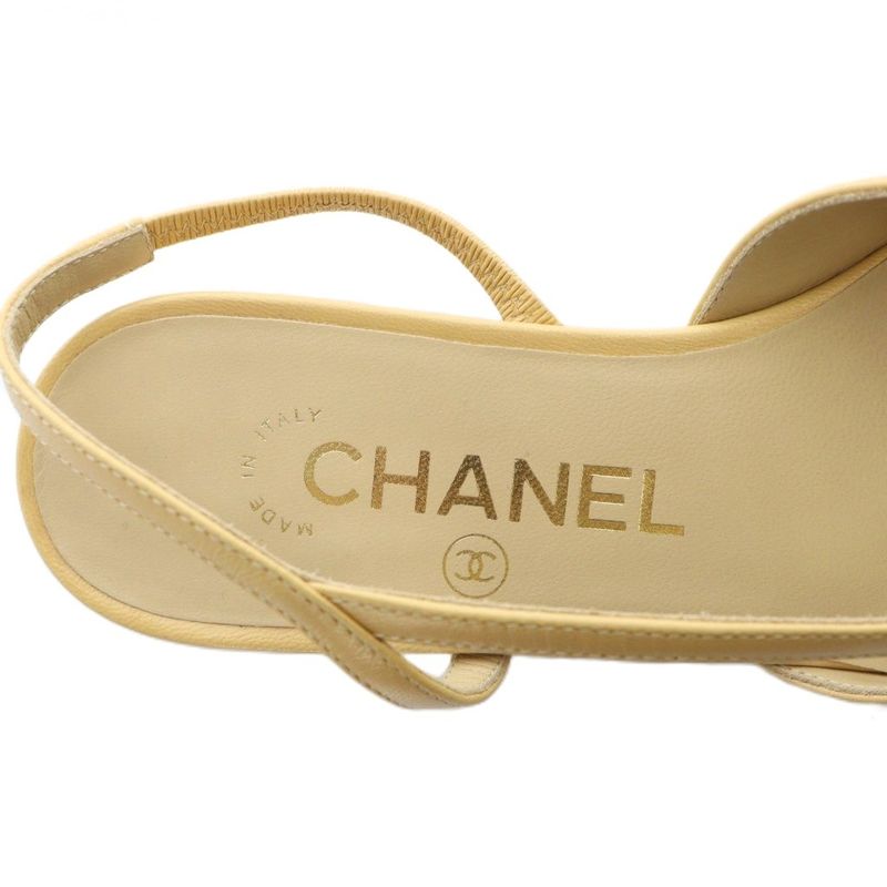 Chanel G31319 Ring Back Shoes Mule Goatskin Coco Mark Shoes Logo Leather Strap