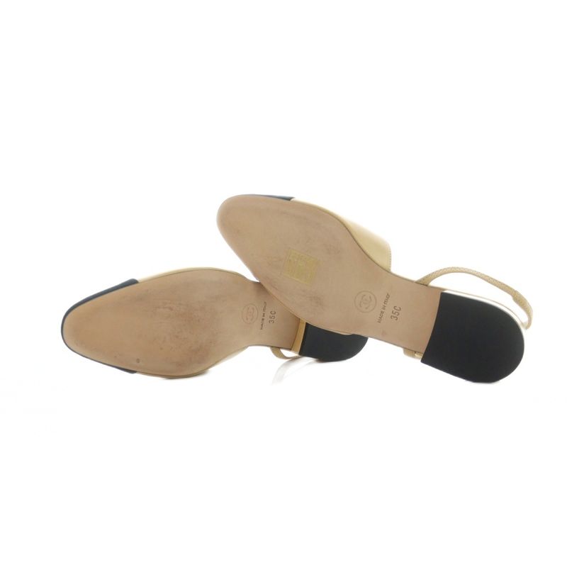 Chanel G31319 Ring Back Shoes Mule Goatskin Coco Mark Shoes Logo Leather Strap