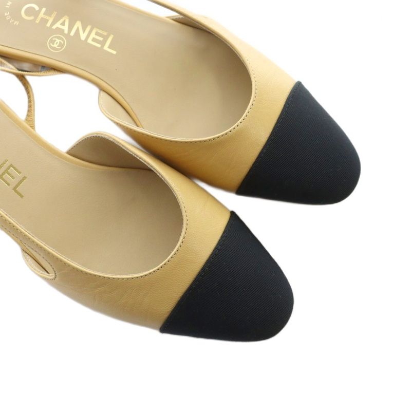 Chanel G31319 Ring Back Shoes Mule Goatskin Coco Mark Shoes Logo Leather Strap