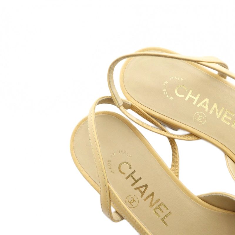 Chanel G31319 Ring Back Shoes Mule Goatskin Coco Mark Shoes Logo Leather Strap