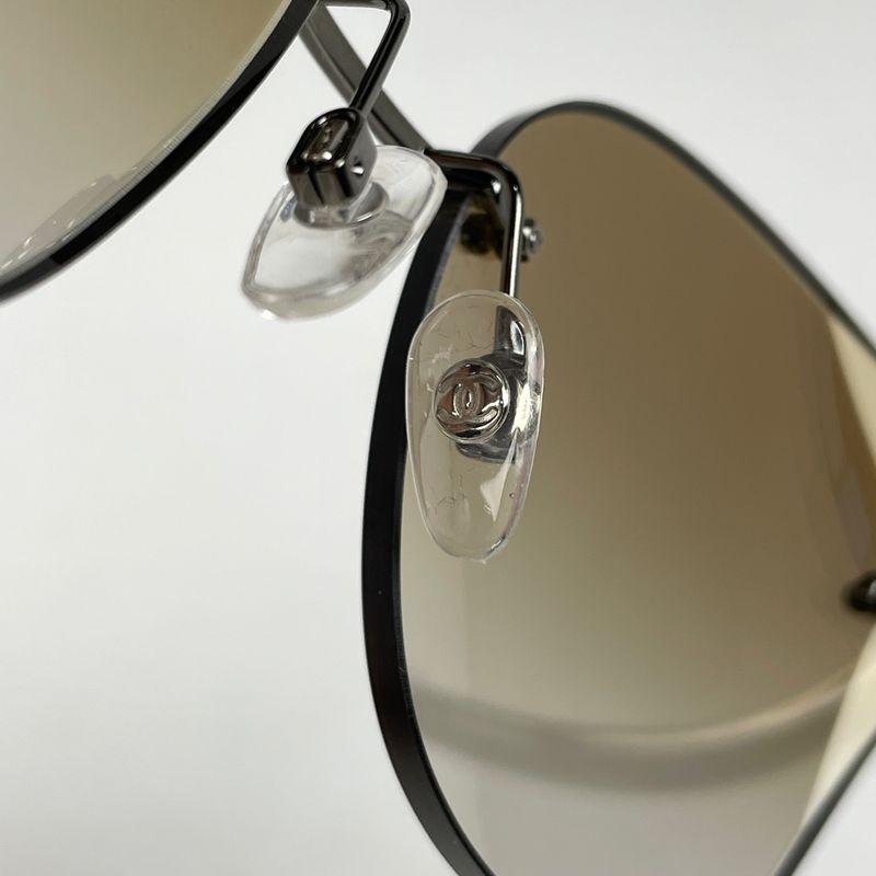 Chanel Cocomark Sunglasses Eyewear Mirror Lens Rimless Sunglasses Metal Brown