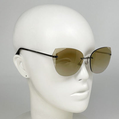 Chanel Cocomark Sunglasses Eyewear Mirror Lens Rimless Sunglasses Metal Brown