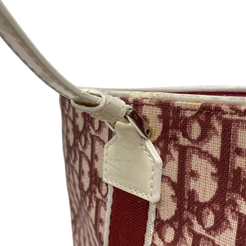 Dior Christian Dior Tote Bag Trotter Red X White Leather