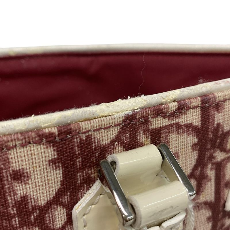 Dior Christian Dior Tote Bag Trotter Red X White Leather