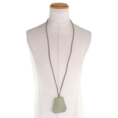 Hermes Leather Margiela Period Large Clochette Necklace Light Moss Green